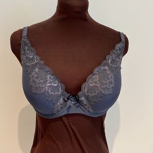32 DDDD Chantelle Blue Plunge Lace Bra